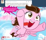  female feral flying friendship_is_magic horse mammal my_little_pony open_mouth original_character pegasus pony shinta-girl spanish_text text tongue tongue_out wings 