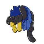 animate_inanimate avian beak black_body eyes_closed feathered_wings feathers gryphon inflatable living_inflatable mythological_avian mythological_creature mythology symrea telegram_sticker wings