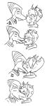 2024 3_horns anthro black_and_white ceratopsian clothing dinosaur duo eyes_closed female frill_(anatomy) goodbye_volcano_high hair head_crest hi_res horn jacket jacket_ignites kissing male male/female monochrome multi_horn naser_(gvh) ornithischian pterodactylus pterosaur reptile scalie sharp_teeth short_hair sketch snout teeth topwear triceratops trish_(gvh)