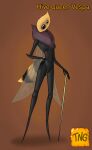 4_eyes anthro arthropod bee black_body black_fur brown_body brown_fur female fluffy fur hi_res hollow_knight hymenopteran insect multi_eye nail_(weapon) nude queen_vespa_(hollow_knight) solo team_cherry the_nameless_guy yellow_body yellow_fur