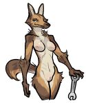 alpha_channel anthro biped breasts brown_body brown_fur canid canine canis countershade_fur countershade_neck countershading domestic_dog female fur genitals german_shepherd herding_dog holding_object holding_tool holding_wrench inner_ear_fluff jam_(artist) mammal pastoral_dog pussy simple_background solo tail tools transparent_background tuft wrench