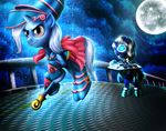  cosplay costume d-gazer dark_magician_girl duel_disk duo equine female feral friendship_is_magic hair hat hi_res horn horse male mammal moon my_little_pony night original_character polearm pony purple_eyes staff trixie_(mlp) unicorn white_hair yu-gi-oh yu-gi-oh! 