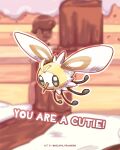  blurry blurry_background commentary cutiefly english_text full_body highres kelvin-trainerk looking_down no_humans outline pokemon pokemon_(creature) solo twitter_username watermark 