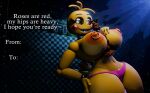 &lt;3 &lt;3_eyes 2024 3d_(artwork) absurd_res animatronic anthro areola avian bird blush blush_stickers body_between_breasts bonnie_(fnaf) breasts chicken clothing digital_media_(artwork) duo english_text eyebrows eyelashes female fingers five_nights_at_freddy&#039;s five_nights_at_freddy&#039;s_2 galliform gallus_(genus) glowing glowing_tattoo hi_res holidays lagomorph leporid lovetaste_chica machine male mammal micro nipple_piercing nipple_ring nipples orange_areola orange_nipples panties phasianid piercing rabbit ring_piercing robot scottgames size_difference tattoo teeth text toy_chica_(fnaf) underwear valentine&#039;s_day valentine&#039;s_day_card yellow_body zentaisfm