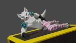 anthro black_nose blue_eyes canid canine clothing epic_games footwear fortnite fox fur genitals gloves gold handwear hi_res humanoid jewelry male mammal nails necklace nose pat3awelitas300 penis pink_clothing pink_footwear pink_socks socks solo spikes tail void_background volpez_(fortnite) white_body white_clothing white_footwear white_fur white_socks