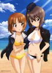  bikini cleavage girls_und_panzer nishizumi_maho nishizumi_miho possible_duplicate sugimoto_isao swimsuits 