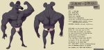 absurd_res clothed clothing cut_ear docked_tail dracreloaded english_text hi_res jeremy_the_gym_rat_(dracreloaded) male mammal model_sheet murid murine muscular muscular_male nipples partially_clothed rat rodent scar short_tail simple_background solo tail text underwear
