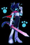  2019 animal_humanoid chosako_(artist) clothed clothing deltarune digital_media_(artwork) felid feline hair human humanoid kris_(deltarune) male mammal simple_background video_games 