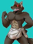  1boy corrector_yui furry furry_male maririn sunglasses synchro_(corrector_yui) towel towel_around_waist werewolf wolf_boy 