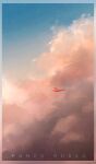  1boy aircraft airplane artist_name cloud copyright_name english_commentary gokupo101 highres kurenai_no_buta porco_rosso_(character) scenery sky solo star_(sky) studio_ghibli 
