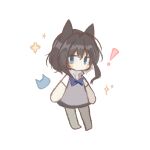  ! animal_ears asanagi_yori blue_bow blue_bowtie blue_eyes bow bowtie brown_hair cat_ears chibi chibi_only grey_skirt highres sasayaku_you_ni_koi_wo_utau skirt sparkle wakada088 white_background 