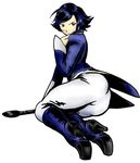  1girl blue_eyes blue_hair boots elisabeth_blanctorche elizabeth_blanchtorche formal frills gathers high_heels highres king_of_fighters king_of_fighters_xii king_of_fighters_xiii pants riding_crop shoes 