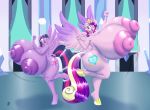  2019 absurd_res anthro areola badgerben big_breasts blues64 breasts cutie_mark digital_media_(artwork) duo equine female friendship_is_magic hair hi_res horn huge_breasts hyper hyper_breasts mammal multicolored_hair my_little_pony nipples nude princess_cadance_(mlp) twilight_sparkle_(mlp) winged_unicorn wings 