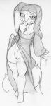  anthro clothing clothing_lift conditional_dnp cross cross_necklace domestic_cat felid feline felis female fur habit jay_naylor jewelry legwear mammal necklace no_underwear nun pussy robe sketch solo standing thigh_highs tongue tongue_out traditional_media_(artwork) 