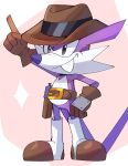 anthro canid canine canis clothing cowboy cowboy_hat dipodid fang_the_hunter fangs fur hat headgear headwear hi_res jerboa male mammal plus2sf purple_body purple_fur rodent sega solo sonic_the_hedgehog_(comics) sonic_the_hedgehog_(series) teeth unknown_species wolf