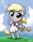  amber_eyes basket blonde_hair chibi cloud clouds derpy_hooves_(mlp) detailed_background dress equine female feral food friendship_is_magic grass hair horse john_joseco mammal muffin my_little_pony outside pegasus pony sea sky solo water wings yellow_eyes 