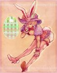  animal_ears argyle argyle_legwear artist_name bad_id bad_pixiv_id barnaby_brooks_jr blonde_hair bunny_ears cosplay crossdressing easter easter_egg easter_wonderland egg end_bunny_(disney) end_bunny_(disney)_(cosplay) hat high_heels kyooochang male_focus shoes solo thighhighs tiger_&amp;_bunny 