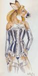  cervine corset deer female garter_straps heather_bruton legwear lingerie mammal panties solo stockings underwear 