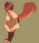 2024 absurd_res anthro apron brown_body brown_fur buckteeth clothed clothing dated digital_drawing_(artwork) digital_media_(artwork) eyes_closed female fully_clothed fur hi_res mammal open_mouth rodent sciurid signature solo surisu_(tohupo) teeth tohupo tree_squirrel