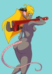  blonde_hair breasts butt chalo chest_tuft edit eyewear female fur goggles hair las_lindas looking_at_viewer looking_back mammal mouse nipples nude plain_background pose purple_eyes rodent shopped solo tootsie tuft wrench 