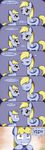  blonde_hair comic cutie_mark derpy_hooves_(mlp) dinky_hooves_(mlp) english_text equine eyes_closed female feral friendship_is_magic hair horn horse mammal my_little_pony open_mouth pegasus plain_background pony smile solar-slash text unicorn wings yellow_eyes 