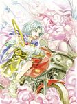  blue_hair boots breasts ground_vehicle highres hoop jewelry kesa kumoi_ichirin master_(4th) medium_breasts motor_vehicle motorcycle no_hat no_headwear open_mouth pendant touhou unzan wide_sleeves 