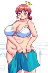  1girl breasts brown_hair fat highres huge_breasts obese orizen solo 