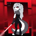 canid canid_demon canine canis colored demon digital_media_(artwork) drawing dubstails female hellhound helluva_boss hi_res invalid_tag lightsaber loona_(helluva_boss) mammal melee_weapon mythological_canine mythological_creature mythology star_wars weapon wolf