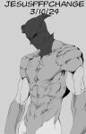  absurdres armor bald black_eyes garou_(one-punch_man) highres horns monster murata_yuusuke_(style) muscular muscular_male non-web_source one-punch_man shoulder_armor 