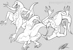 5_fingers 5_toes absurd_res anthro anus backsack balls biped butt erection feet fiercedeitylynx fingers foreskin generation_7_pokemon genitals hi_res humanoid_genitalia humanoid_penis male nintendo open_mouth open_smile penis perineum pokemon pokemon_(species) salazzle scalie smile tail toes tongue tongue_out