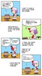  bat_wings bucket chamupei charles_schulz_(style) comic dress hat hat_ribbon highres in_bucket in_container kisume multiple_girls peanuts pink_dress purple_hair remilia_scarlet ribbon touhou wings 