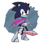  armor clothed clothing deltarune determined digital_drawing_(artwork) digital_media_(artwork) full_body fully_clothed kris_(deltarune) lilboulder looking_at_viewer male melee_weapon portrait solo sonic_(series) sonic_the_hedgehog standing sword toony video_games weapon 