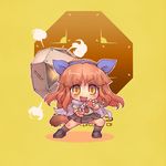  chibi long_hair open_mouth original sankuma simple_background smile solo 