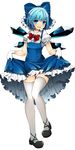  adapted_costume bad_id bad_pixiv_id blue_eyes blue_hair bow cirno collarbone dress dress_lift frills full_body gloves hair_bow ice kinakomoti looking_at_viewer open_mouth puffy_short_sleeves puffy_sleeves shoes short_hair short_sleeves simple_background smile solo thighhighs touhou white_background white_gloves white_legwear wings 