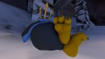 3_toes 3d_(artwork) ambiguous_gender anthro avian bird claws curling_toes digital_media_(artwork) empoleon feet foot_focus frisky_derg generation_4_pokemon nintendo penguin pokemon pokemon_(species) sleeping snow soles solo toe_claws toes