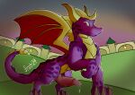 activision dragon dripping_pre frostidragon gold_wings hi_res horn knot mythological_creature mythological_scalie mythology paws purple_body purple_scales raised_paw scales scalie spyro_the_dragon vignette