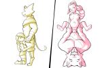 2koma anthro bouncing_breasts breasts chest_scar clothing comic female footwear footwear_only fours_(artist) genitals goblin hi_res humanoid humanoid_on_anthro kneeling looking_pleasured male male/female monochrome mostly_nude original_character penis penis_on_face pregnant rex_(fours) scar size_difference socks socks_only vaginal warg_(fours)