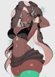  big_breasts bottomwear bra breasts cephalopod cleavage clothed clothing electronics female headphones hi_res huge_breasts humanoid legwear marina_(splatoon) marine midriff mollusk nintendo not_furry octarian octoling pseudo_hair shorts simple_background solo splatoon tentacle_hair tentacles thigh_highs underwear usa37107692 white_background 