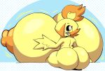  angstrom anthro areola avian big_breasts big_butt bird breasts butt chicken fellock female galliform gallus_(genus) hi_res huge_breasts huge_butt hyper hyper_breasts looking_back nipples non-mammal_breasts nude open_mouth orange_areola orange_nipples phasianid sitting solo white_eyes yellow_body 