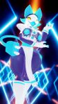  3d_(artwork) 4k 9:16 abstract_background absurd_res anthro arm_under_breasts big_breasts biped blender_(artwork) blender_cycles blue_body blue_fur blue_nipples bottomwear breasts cable_tail clothed clothing deltarune digital_media_(artwork) domestic_cat exposed_breasts felid feline felis female fever-dreamer fur gloves glowing handwear hi_res high_collar holding_elbow inverted_nipples jacket loincloth looking_at_viewer machine mammal nipples no_pupils open_mouth robot skirt smile smiling_at_viewer solo tail tasque_(cryptiacurves) tasque_manager thick_thighs tongue tongue_out topwear torn_clothing torn_topwear undertale undertale_(series) 