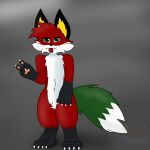  1:1 2023 anthro black_body black_ears black_fur canid canine claws davy_(davyluiz) davyluiz digital_media_(artwork) fox fur gesture green_body green_eyes green_fur hair hand_gesture hi_res kemono looking_at_viewer male mammal pawpads paws red_body red_fox red_fur semi-anthro shaded simple_background solo tail tongue tongue_out true_fox v_sign watermark white_body white_fur 