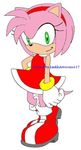  anthro clothing colored fur gloves green_eyes hedgehog looking_at_viewer mammal pink_fur plain_background sega signature sonic(series) sonic_(series) white_background 