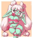  areola biped blush borvar breasts eyelashes female goblin green_body green_skin hair hi_res looking_at_viewer not_furry pink_hair pupils ribbons smile solo thick_thighs 