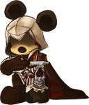  alpha_channel altair anthro armor assasin assassin assassin's_creed assassins_creed blade boots cape cici-chi clothed clothing cowl crossover disney ezio_auditore low_res male mammal mickey_mouse mouse plain_background rodent solo transparent_background video_games weapon 
