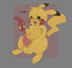  balls big_balls dildo generation_1_pokemon genitals hi_res knot knotted_dildo looking_at_viewer male nintendo paws penis pikachu pokemon pokemon_(species) sex_toy solo tail tapering_penis thick_thighs truemew 