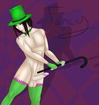  balls cane corpse-grinder cute darknesshavn erection gay goth hat human looking_at_viewer male nude penis solo stockings top_hat 