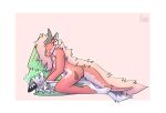  alto_(np_eazy) anthro arm_tuft balls big_tail cheek_tuft chest_tuft dragon duo elbow_tuft facial_tuft female fluffy fluffy_tail fur furred_dragon furred_scalie genitals green_hair grey_body grey_fur hair hi_res inner_ear_fluff kyaro larger_female leeya_(zertyz) long_hair looking_at_another looking_down lying lying_on_ground male male/female motion_lines mythological_creature mythological_scalie mythology on_back penis pink_body pink_fur pink_hair pinned pinned_arms pinned_to_ground pushing_down scalie shaking sitting sitting_on_another sitting_on_penis size_difference smaller_male tail tapering_penis tuft wings x-ray_vision 