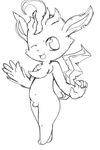  leafeon male nintendo one_eye_closed open_mouth penis pok&#233;mon pok&eacute;mon sketch smile standing unfinished video_games wink xxmysteryxx young 