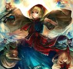  alice_margatroid bad_id bad_pixiv_id blonde_hair blue_eyes cape dress frills hairband jewelry maroon10 puppet_rings puppet_strings ring sash shanghai_doll smile solo string touhou 