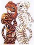  absurd_res anthro butt cat duo feline female hi_res mammal michele_light nude tiger 